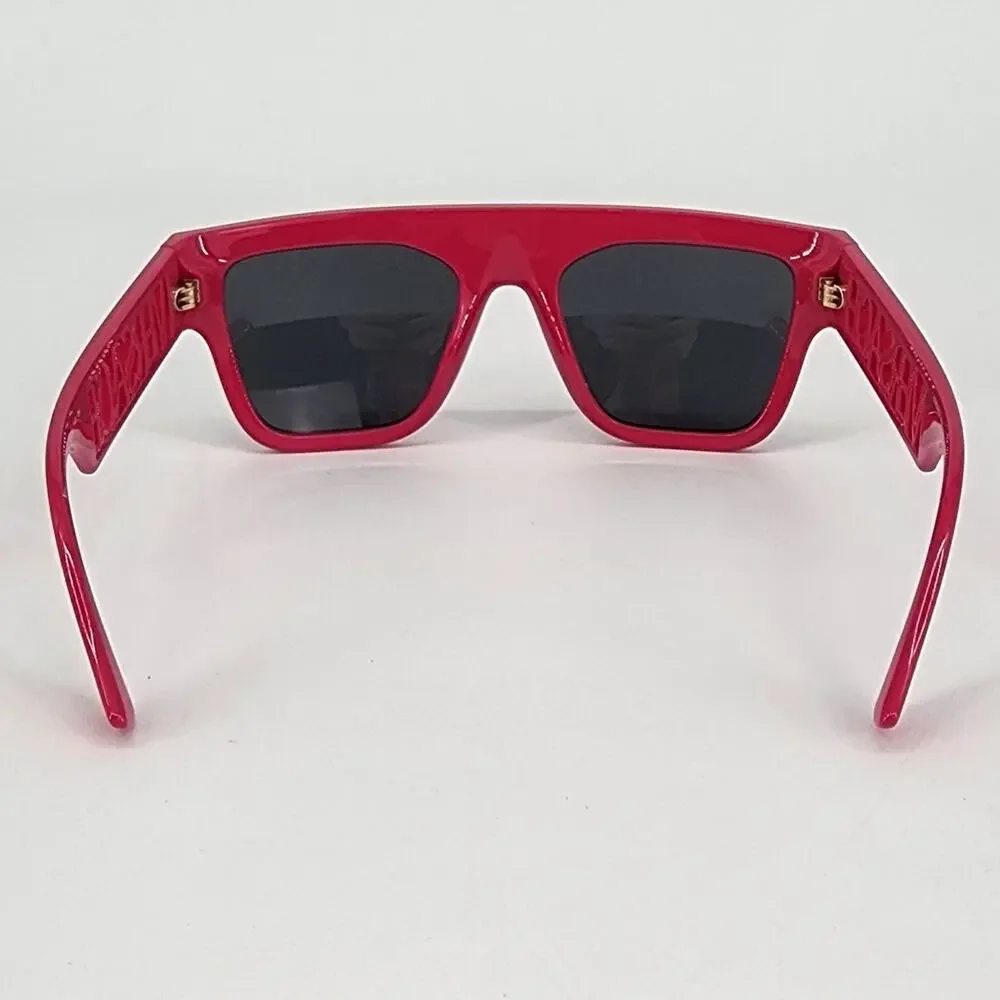 Versace Bright Pink Cutout Logo Square Sunglasses Unisex New in Box